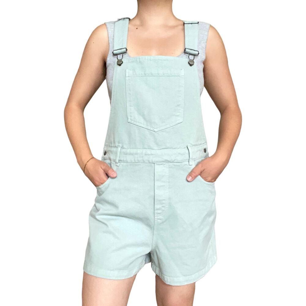 TwoThirds Light Blue Shortalls Overalls Organic Cotton Twee Ditsy Denim Casual